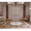 Floor decoration waterjet marble medallion, natural waterjet marble
